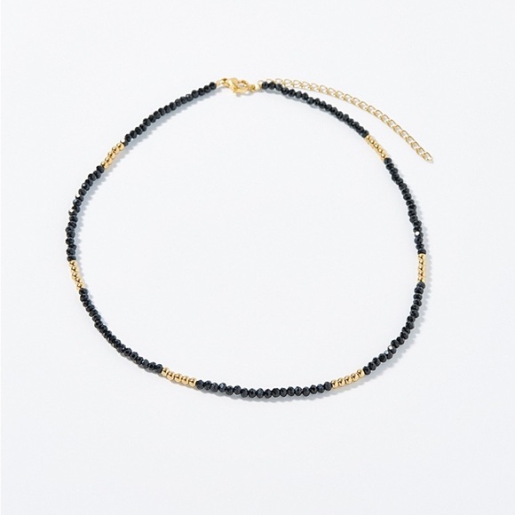 Black necklace with golden blocks brand new ! - Picture 1 of 4